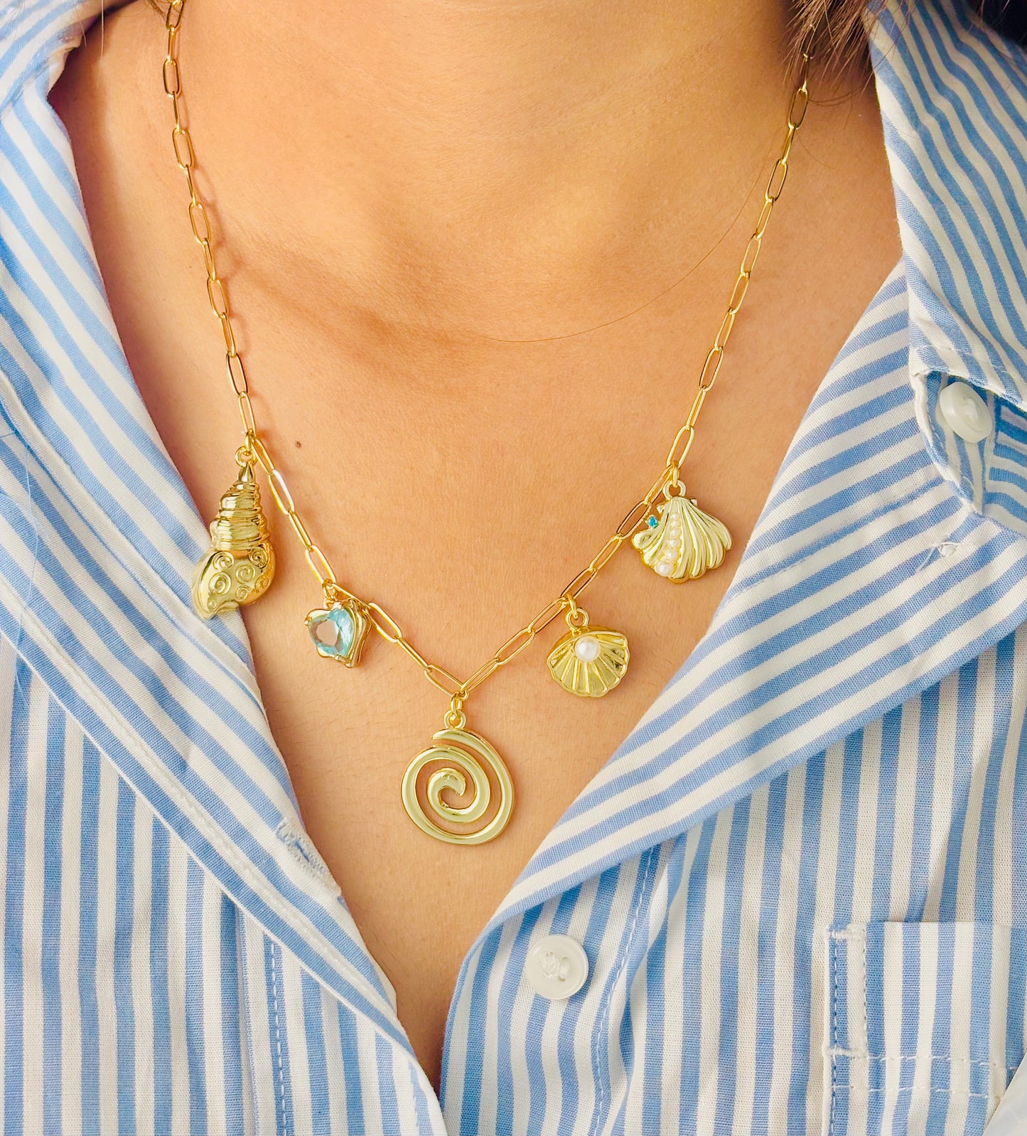 Sea Breeze Charm Necklace