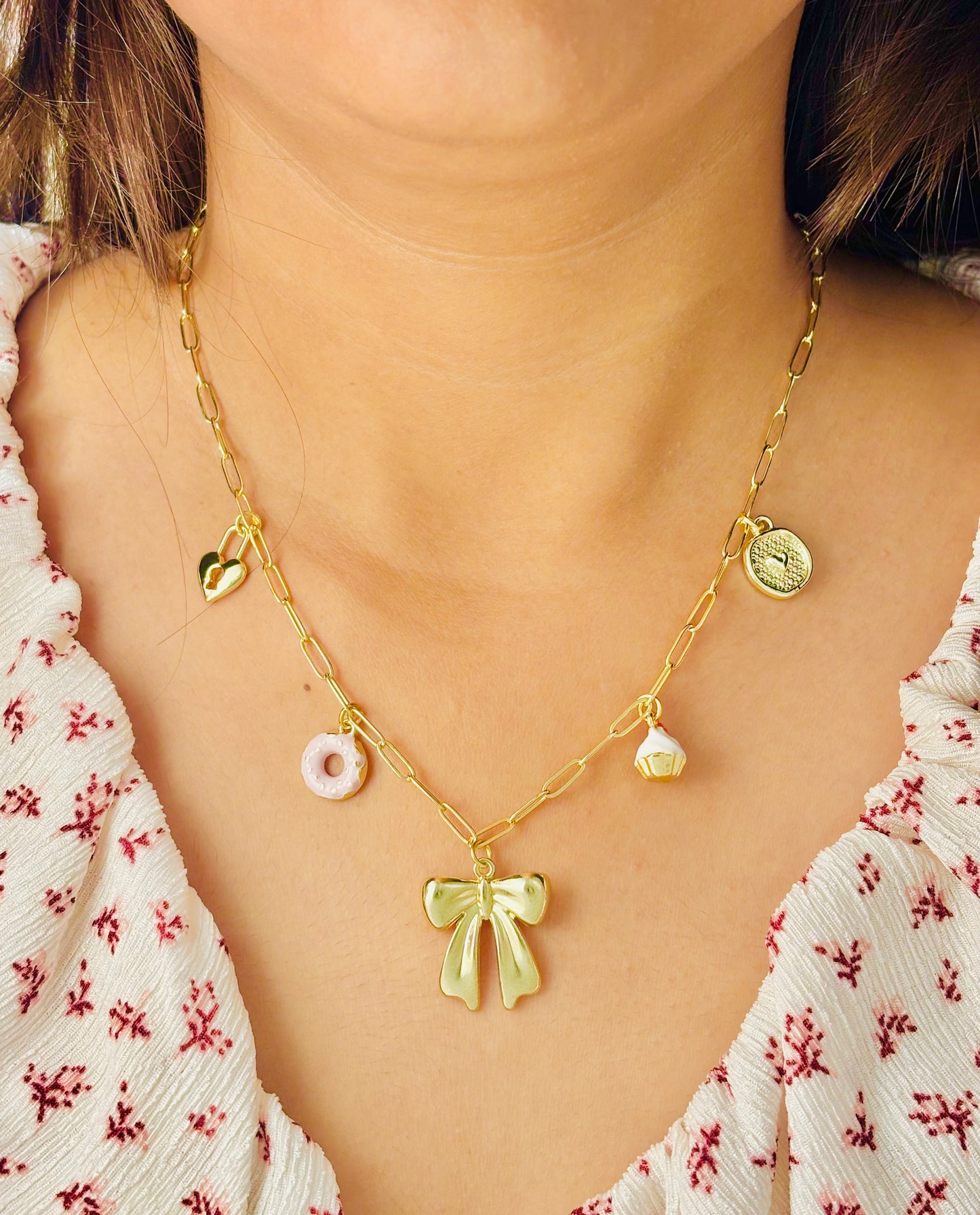 Sugar Bow Charm Necklace