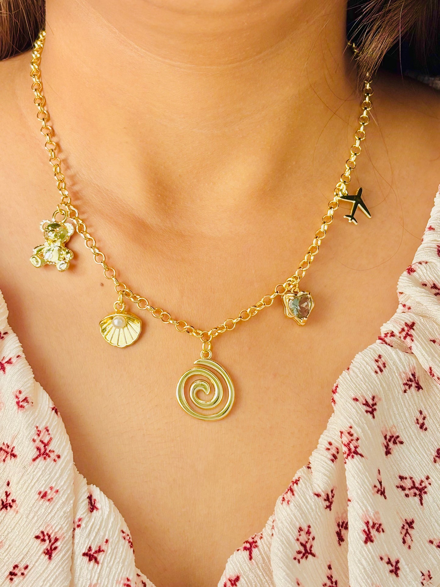 Teddy Travels Charm Necklace