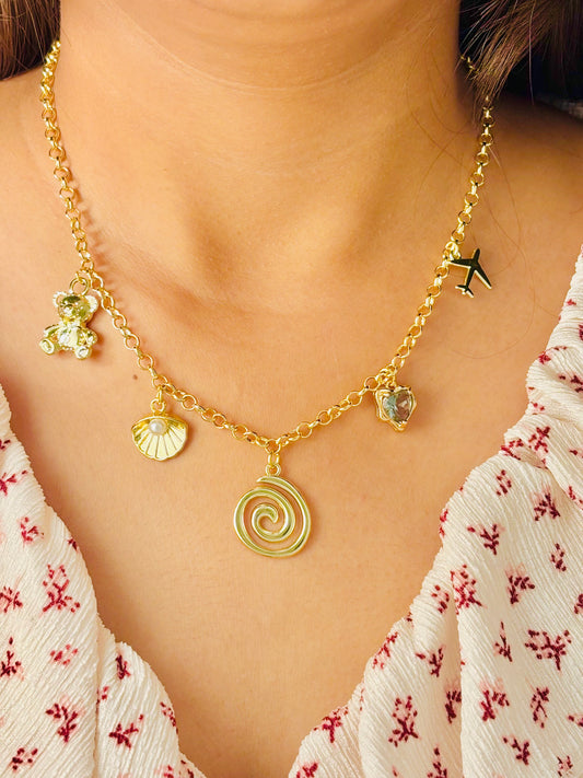 Teddy Travels Charm Necklace