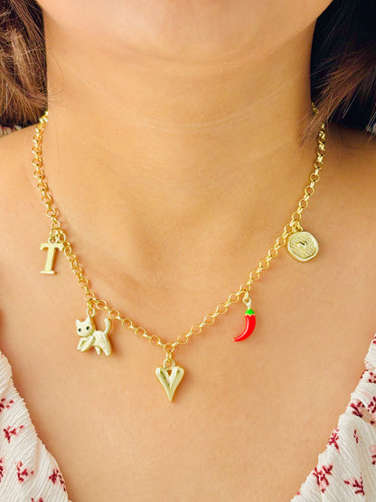 Mohabbat hai Mirchi Charm Necklace
